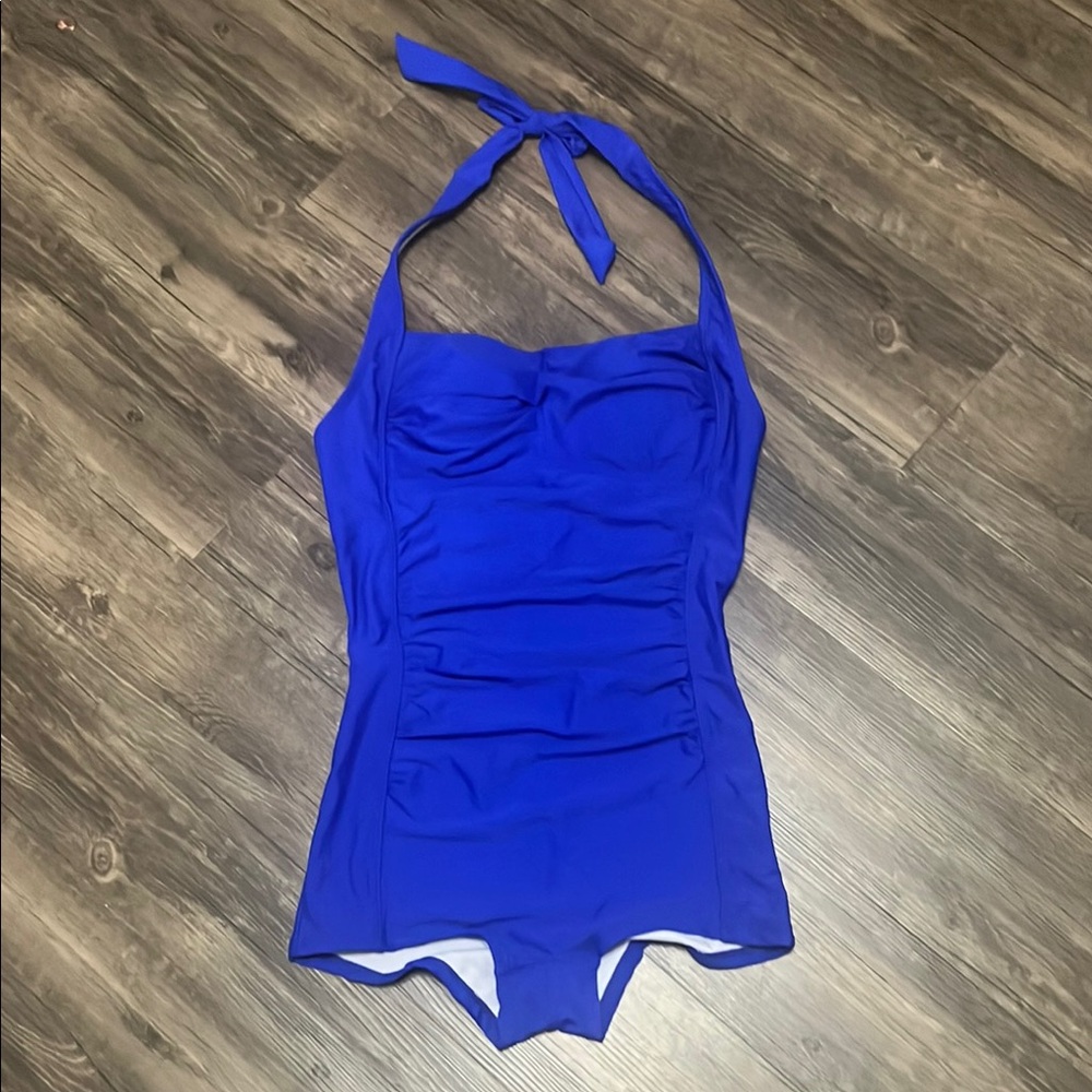 Retro Royal Blue One Piece Swimsuit